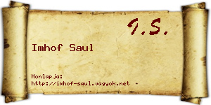 Imhof Saul névjegykártya